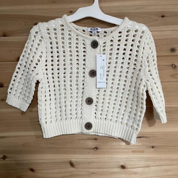 Other Tops - Cream Knit Sweater With Buttons